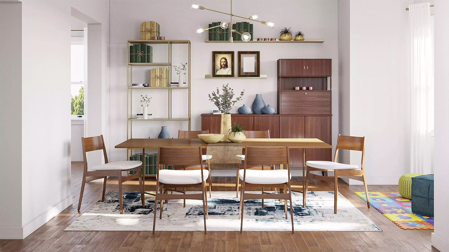 design a mid-century modern dining room