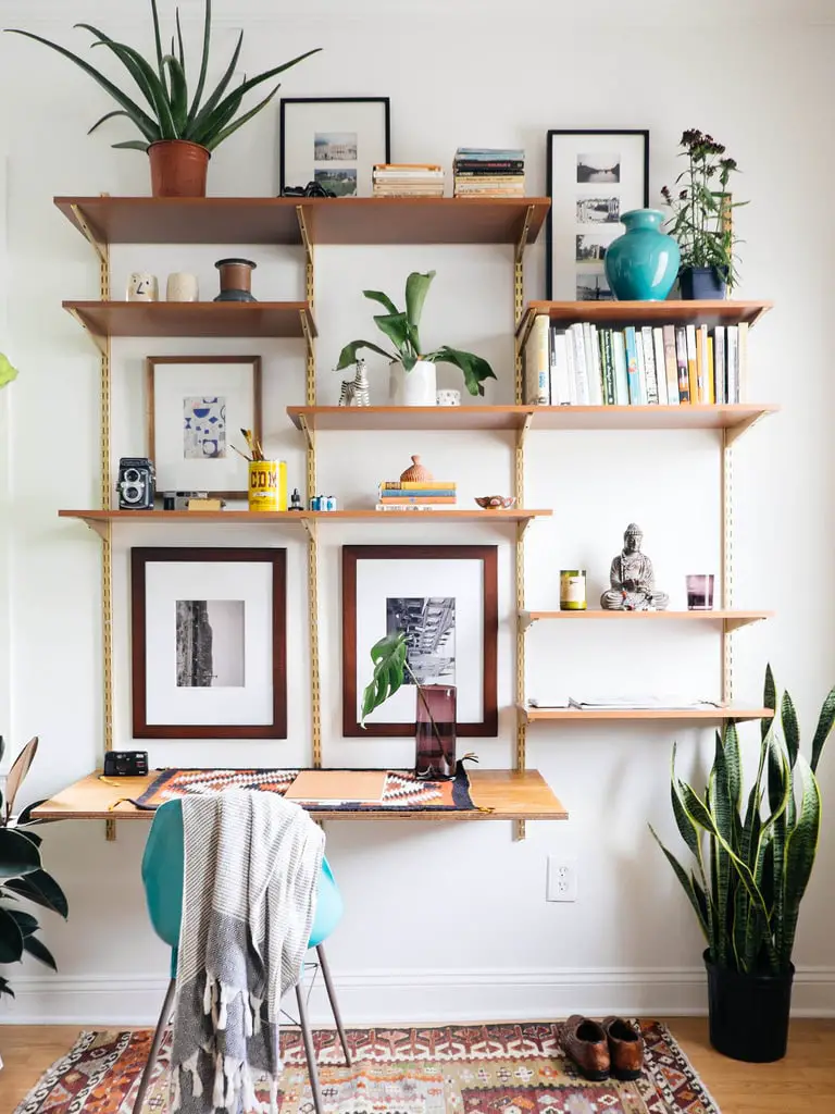 DIY Mid Century Modern Desk Wall Unit