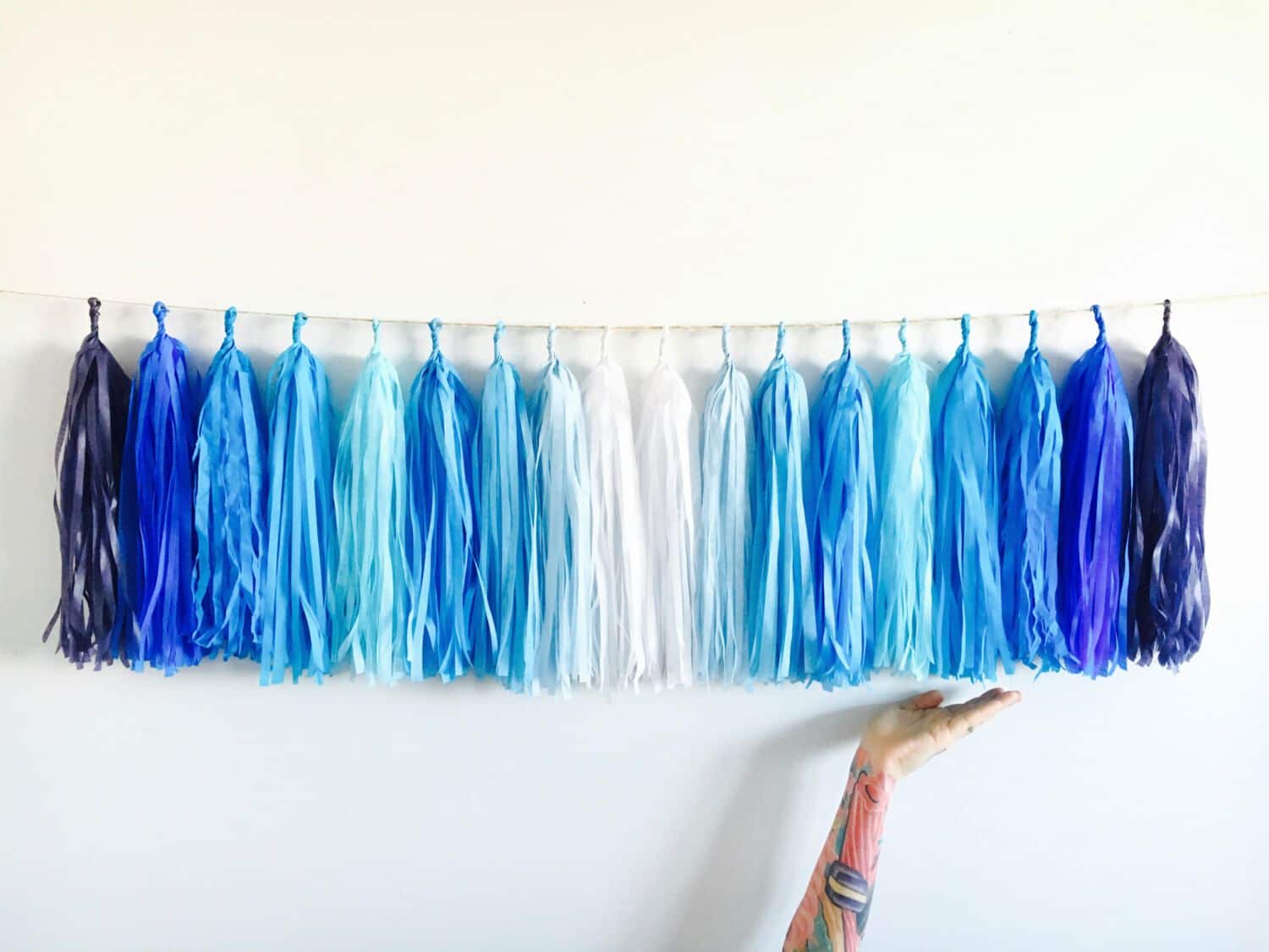 DIY Plastic Tablecloth Tassel Garlands