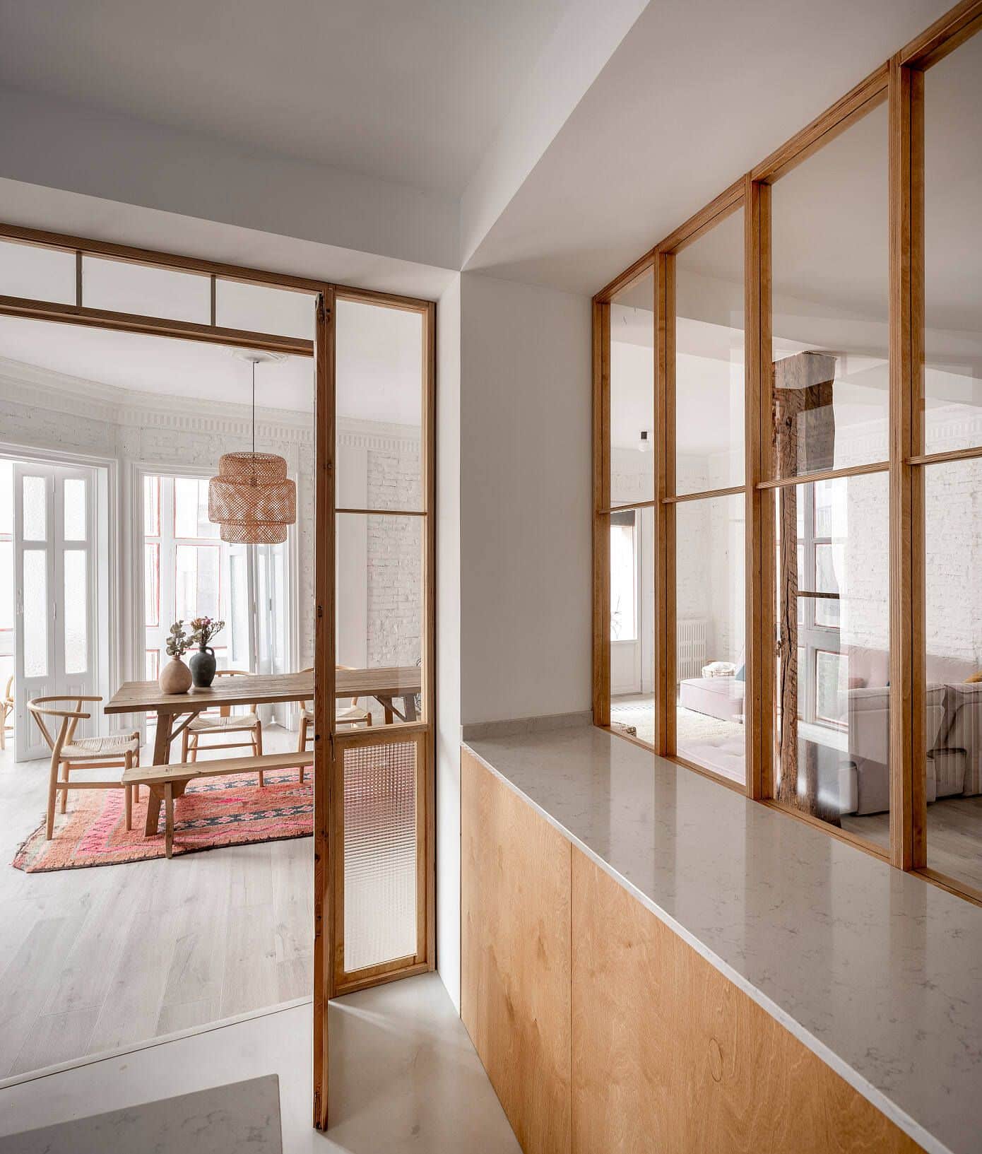 How to Decorate a Half Wall as a room divider with windows