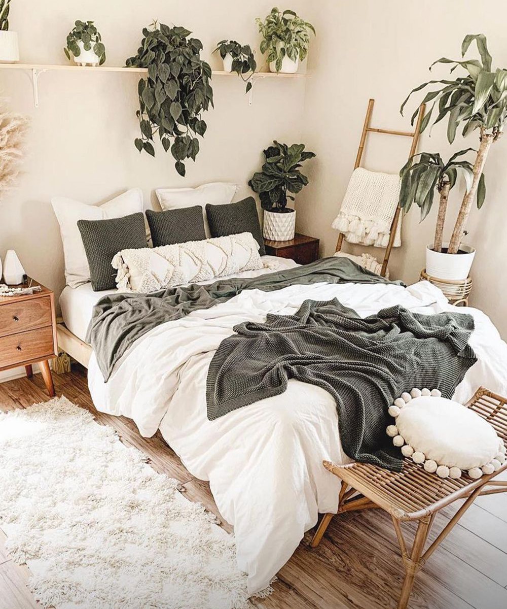 bamboo decoration bedroom with plants