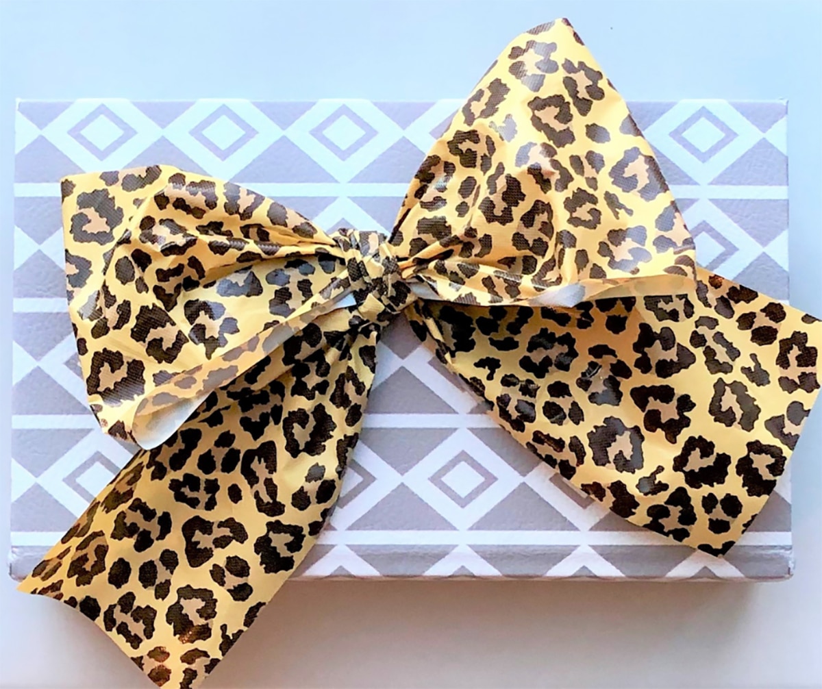 Plastic Tablecloth as Gift Wrap