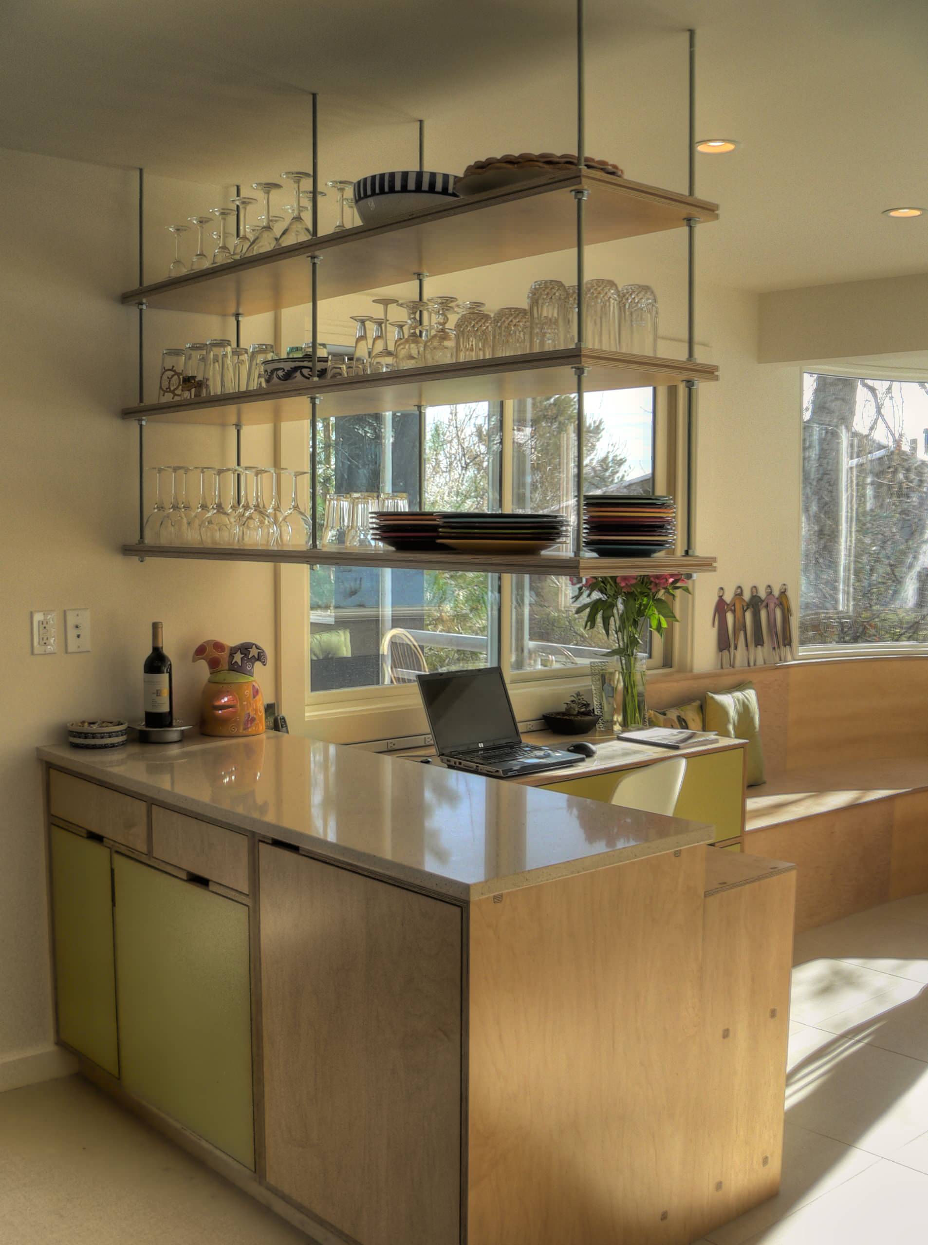 hanging shelves kitchen no pantry