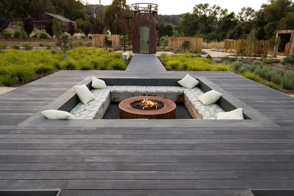 sunken patio.