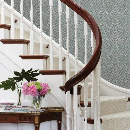 curved foyer wallpaper