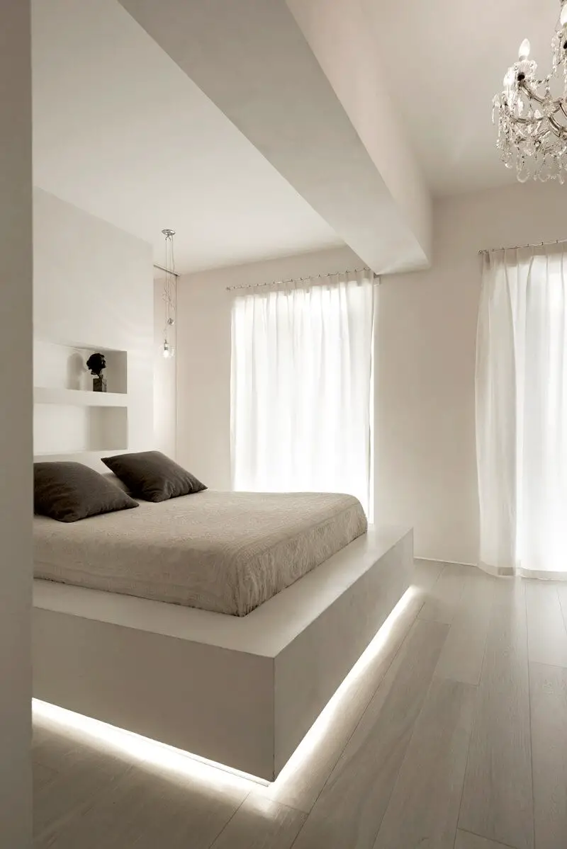 LED Strip Lights at the Foot of the Bed