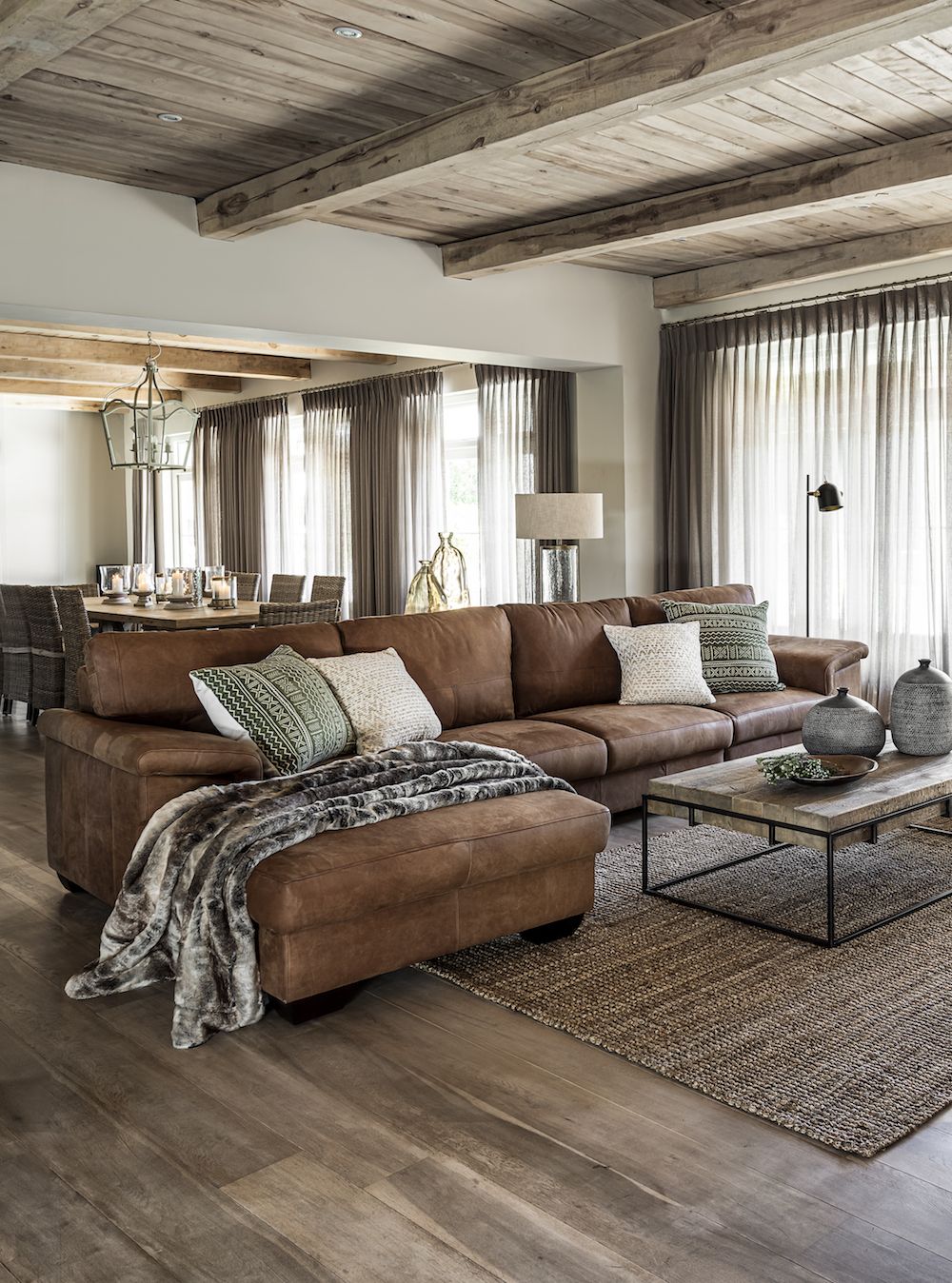 Brown and Light Gray