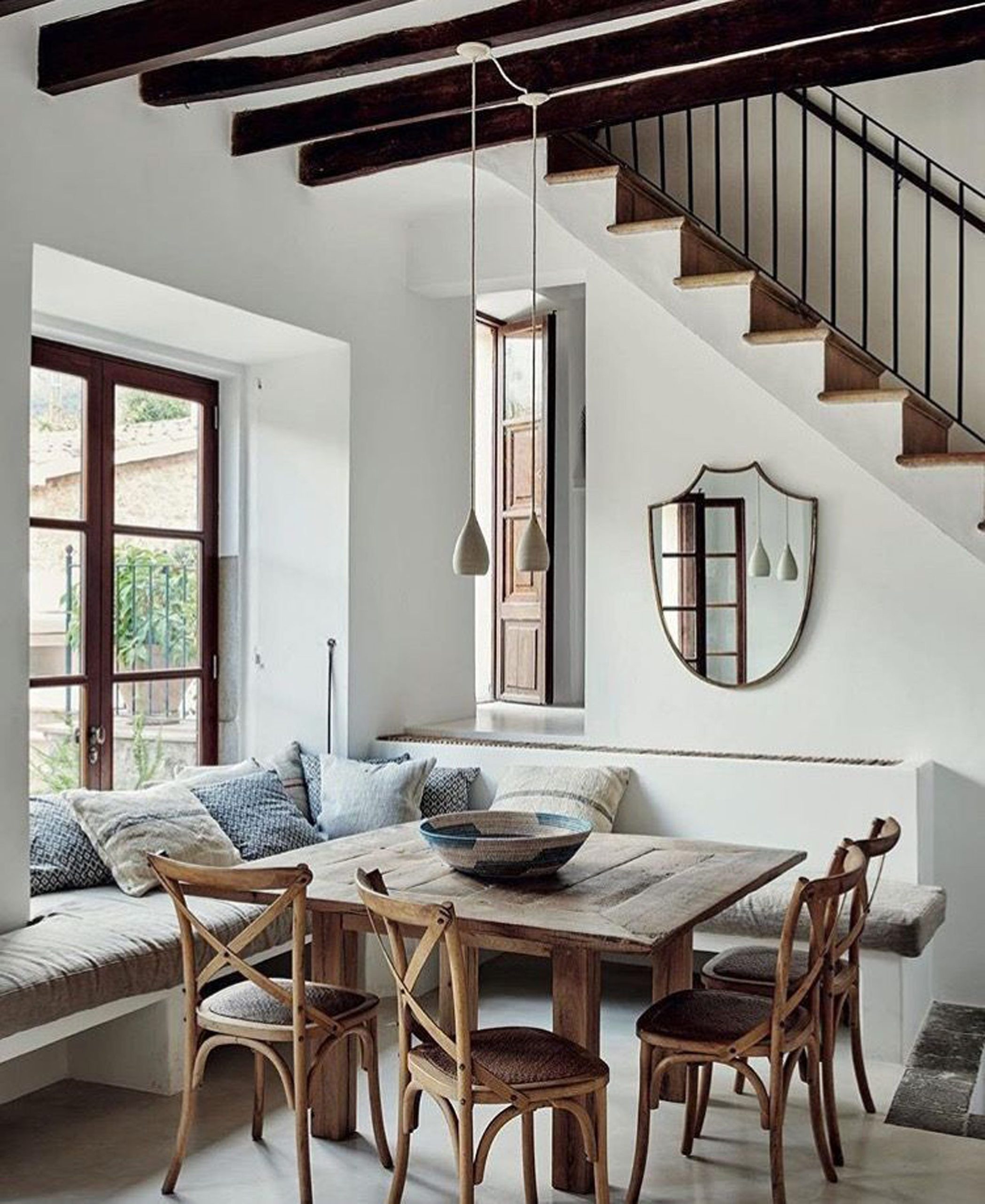 Build a Breakfast Nook in Your Living Room by the Window and Enjoy the View.