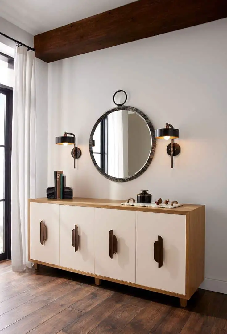 Install Sconces on Either Side of the Credenza for Added Lighting