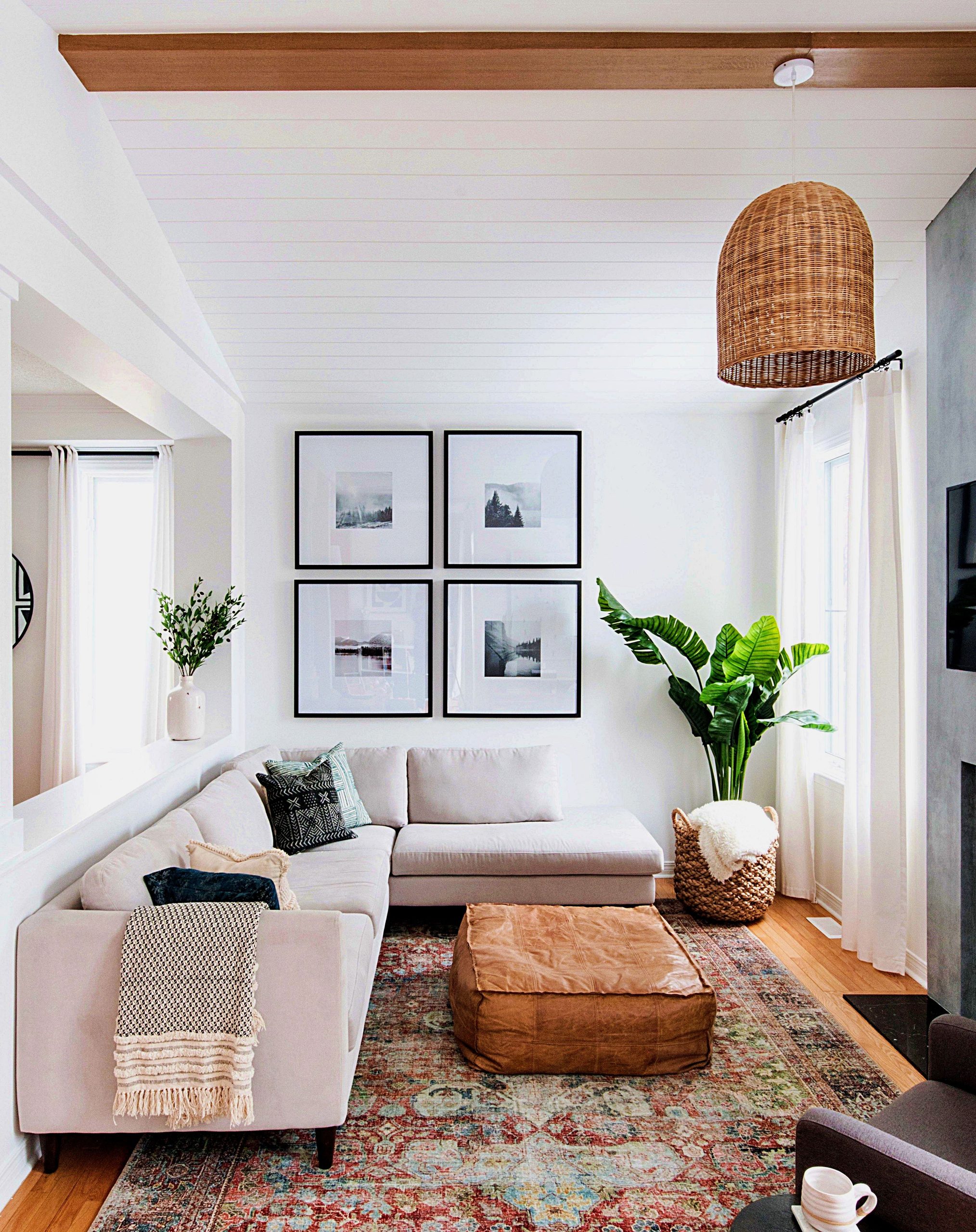 What are some common mistakes people make when styling a living room with a sectional and a rug?