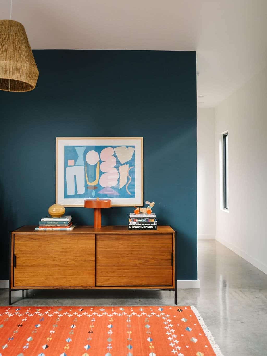 Paint or Wallpaper the Wall Behind the Credenza