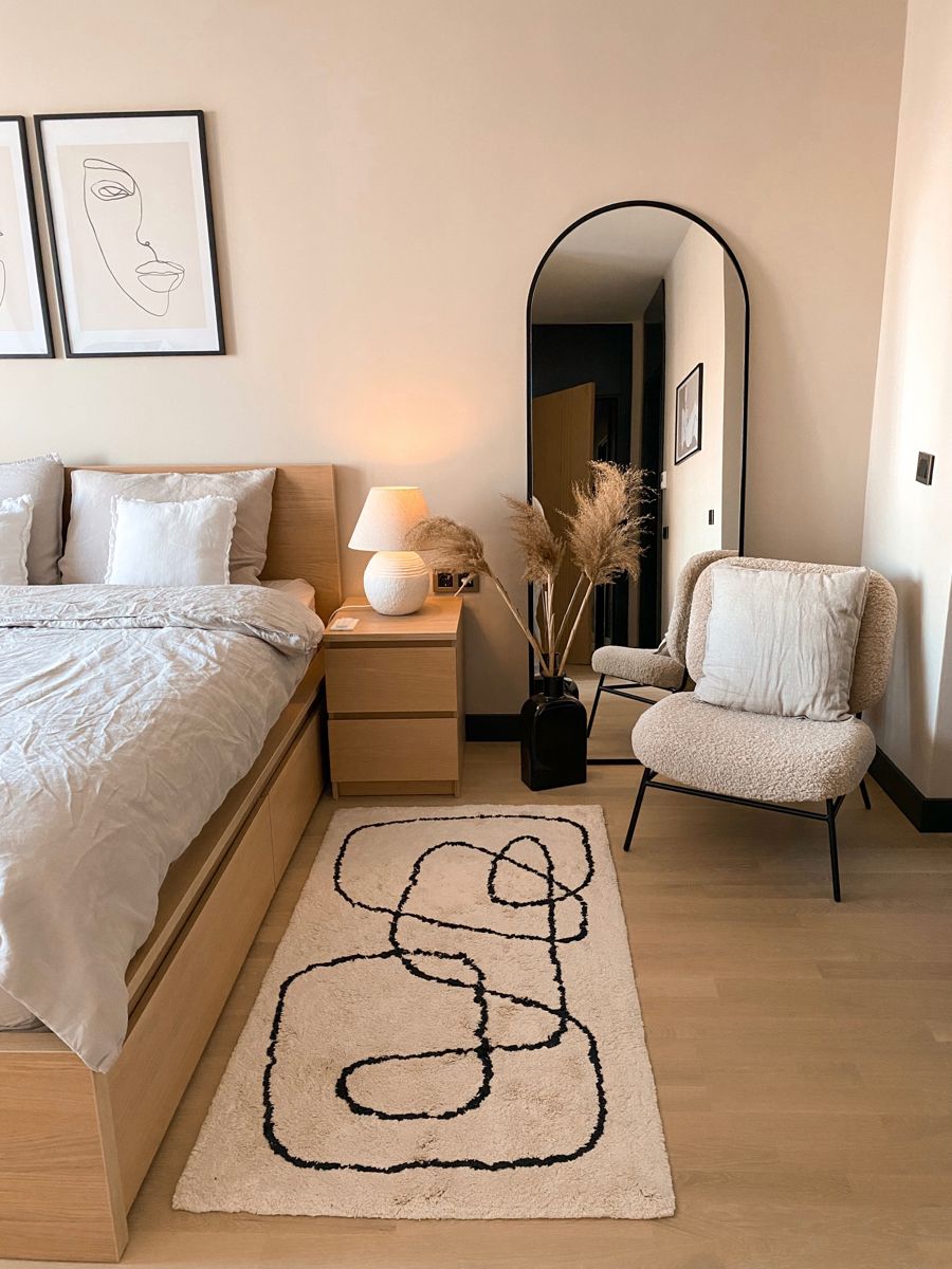 Use the additional space, add a corner chair instead, and create a cozy reading nook.