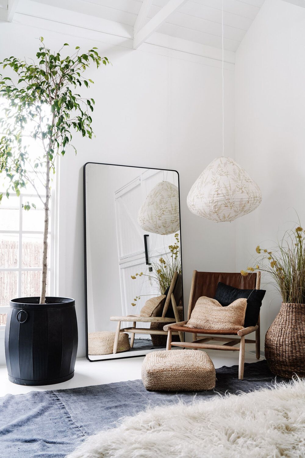 A full-size mirror will make the space appear larger.