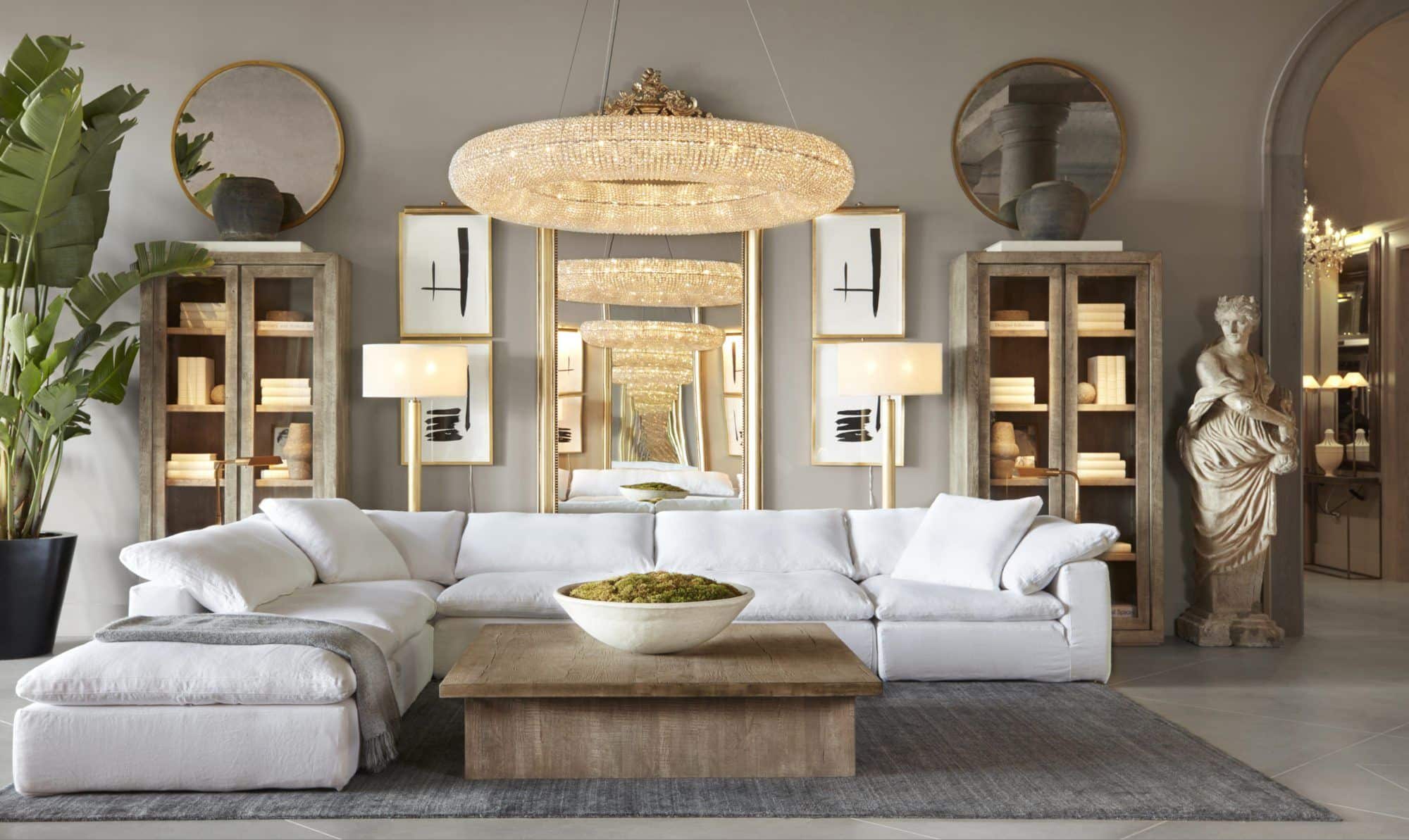 Recessed and track lighting is a common form of ambient light, as well as chandeliers, pendant lights, and sconces.