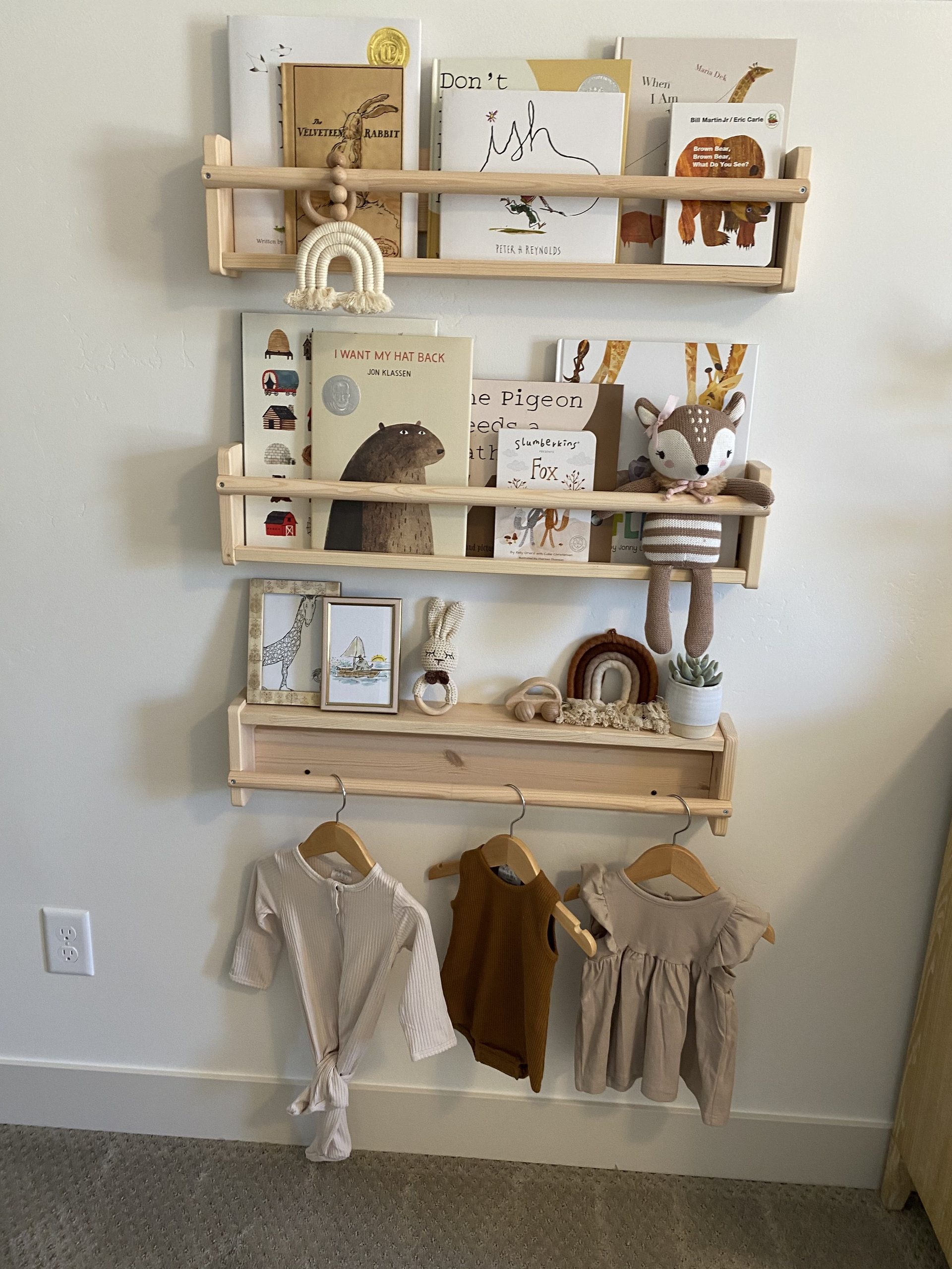 When organizing a nursery, consider using wall organizers for additional storage of hats, mittens, and other items.
