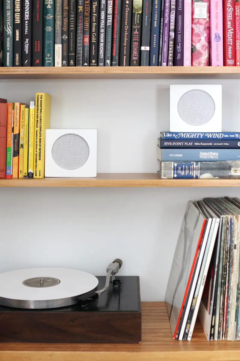 Opt for a speaker box cover or stylish speaker box which conceals the larger, boxier speaker systems.