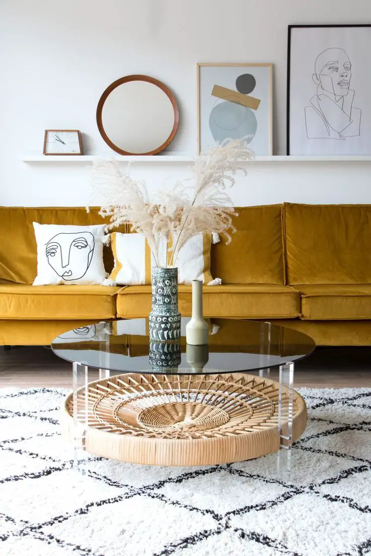 Hang artwork, mirrors, and wall accents with gold frames to tie the room together the design and draw attention to the…