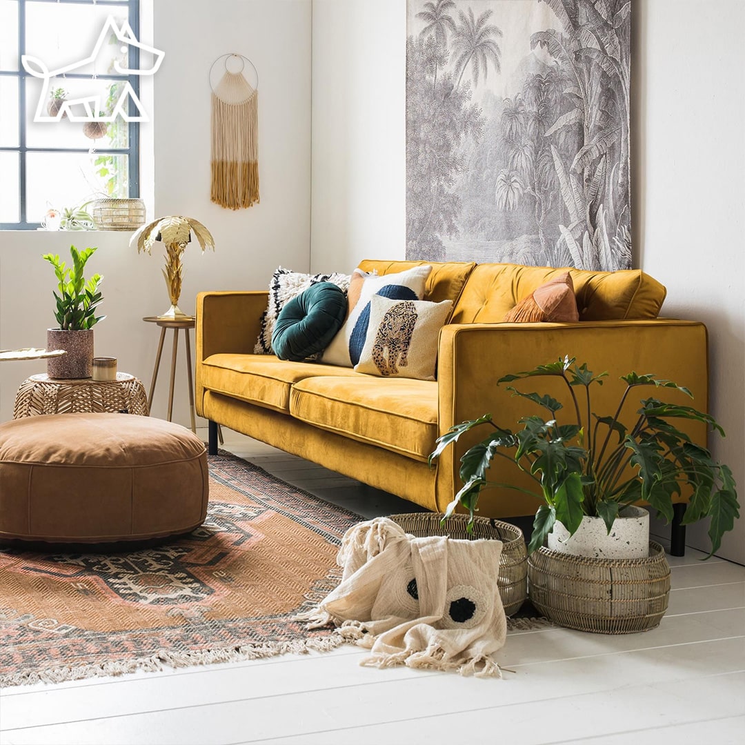 How to Decorate Around a Gold Sofa - 10 Great Design Ideas