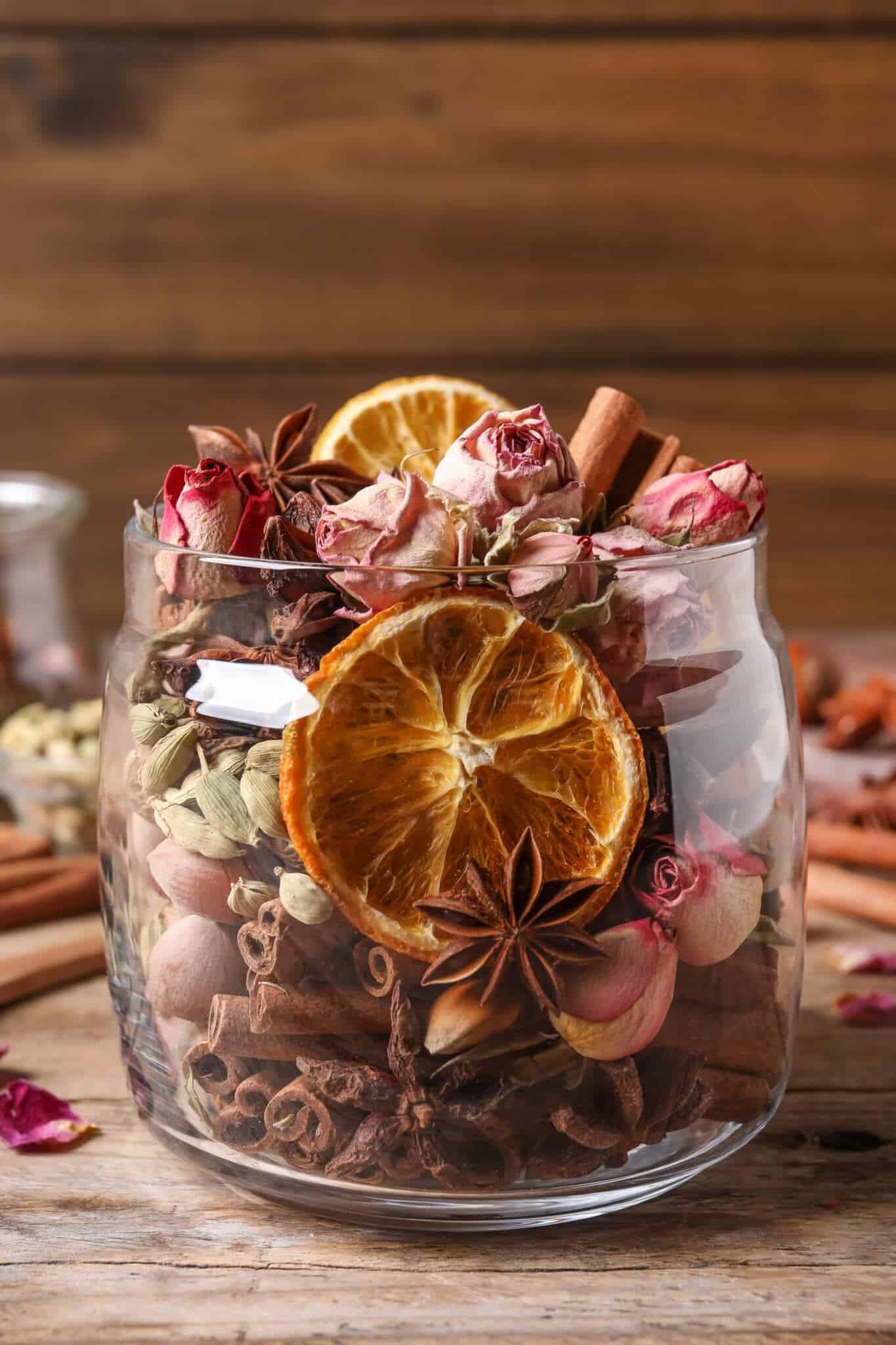 Potpourri: Adding a few drops of essential oils to potpourri can give it a nice aroma.