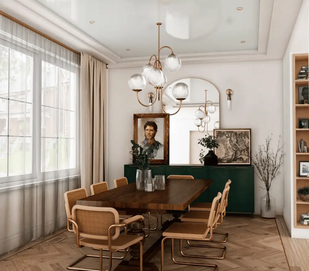 Maximize Dining Room space: mirrors in the dining room can make it feel larger and more spacious, perfect for entertaining…