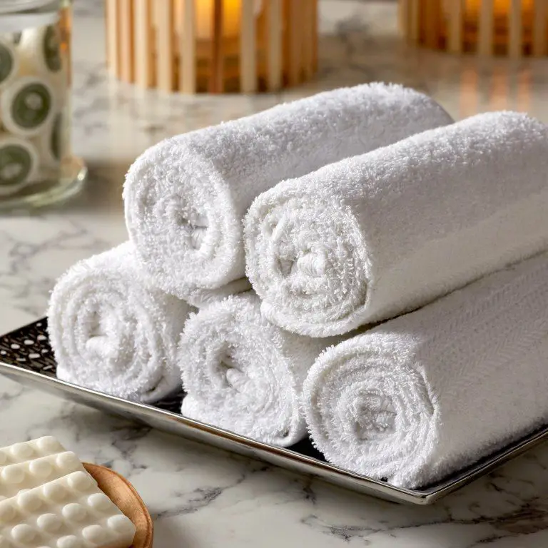 Roll and store towels in drawers with adjustable drawer dividers or robust cardboard cutouts if needed.