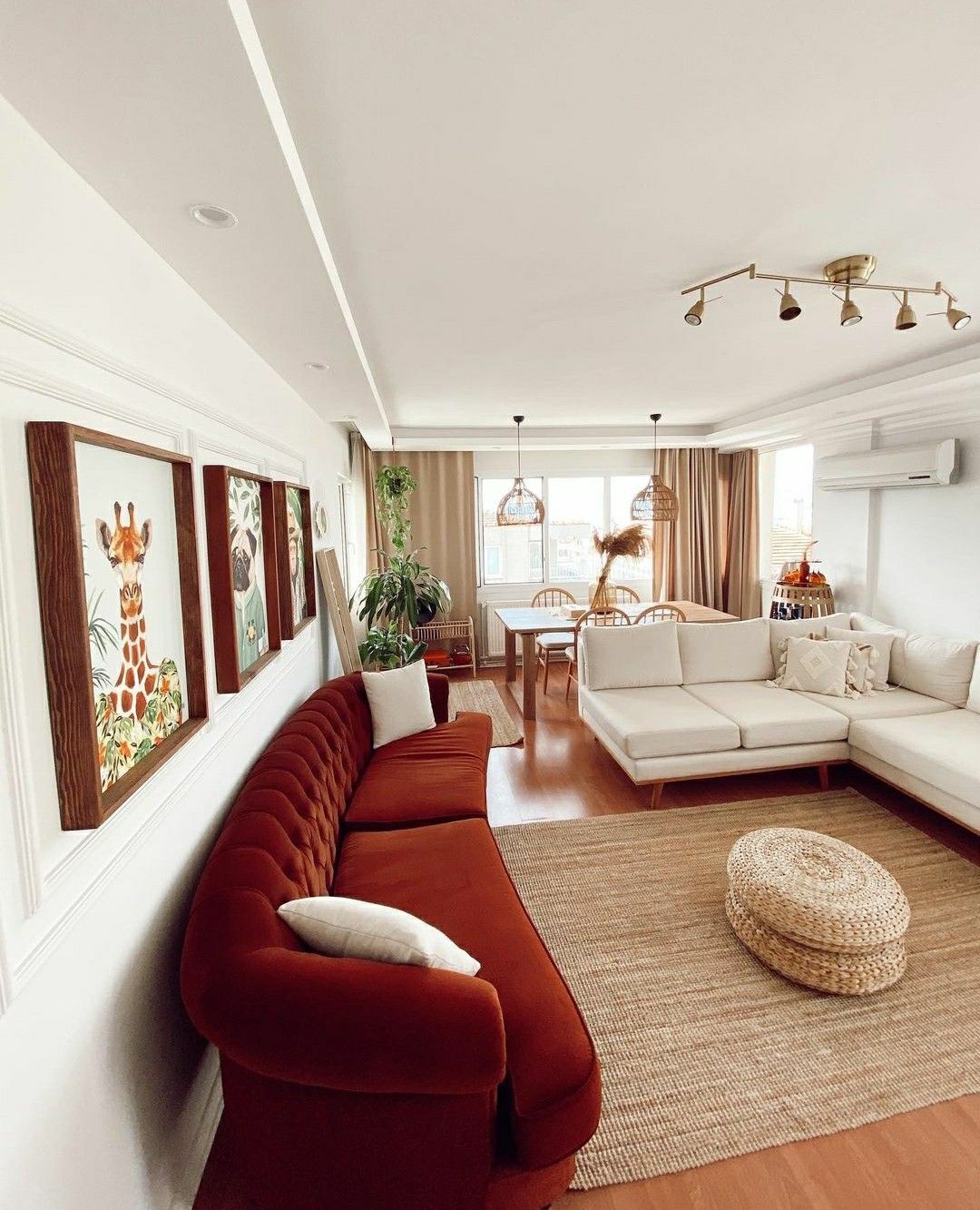 Beige and Red: Red stimulates our senses, making it a great accent color for living rooms or kitchens.