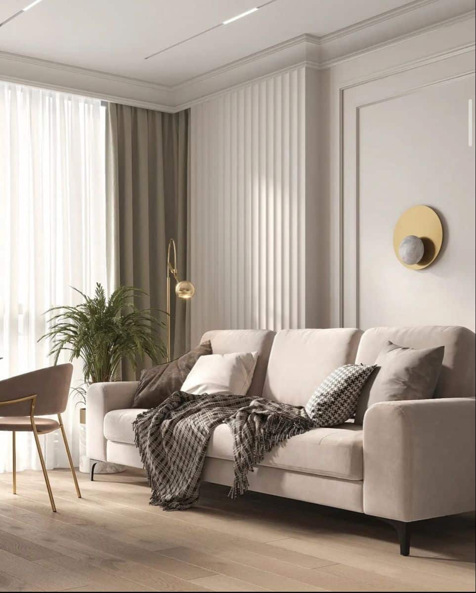 Take a step back – now check out how beautiful your living room looks with your new layered curtain setup!