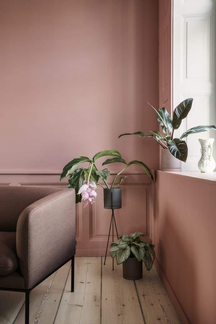 Dusty Rose: Refined Charm – An unexpected pop of color perfect for adding depth to any living room decor.