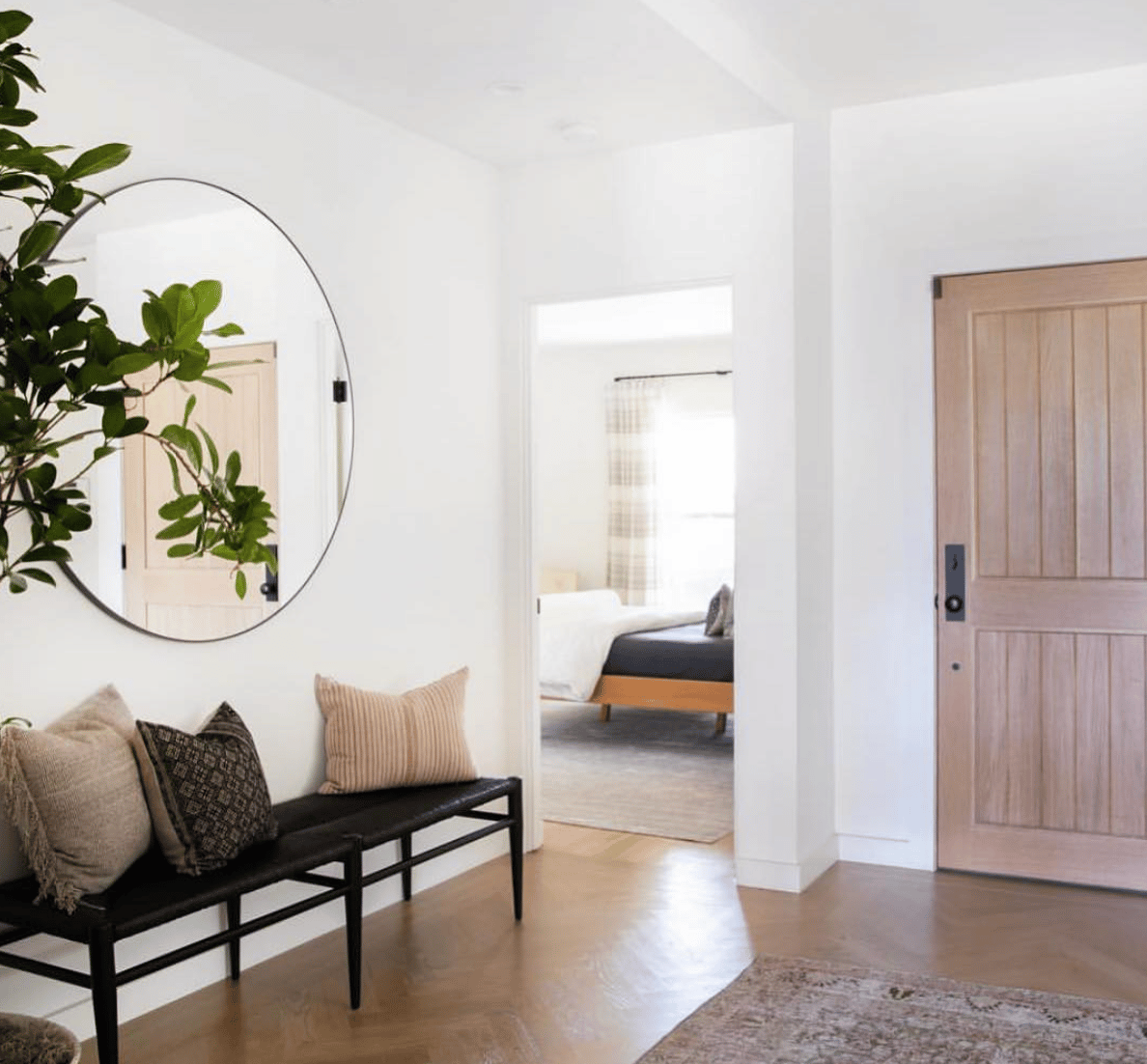 Measure the size of your entryway to determine the necessary furniture and decor that will fit in the area.