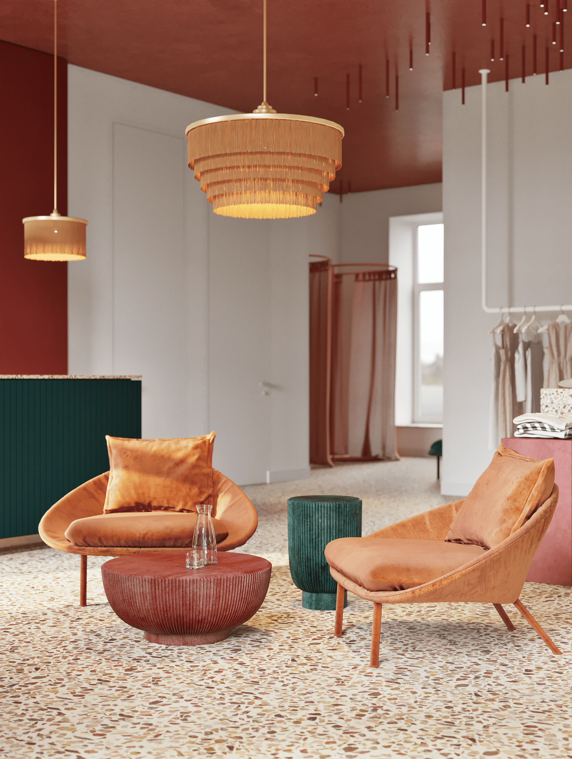 Using different shapes and forms is a subtle but powerful way to create emphasis on a focal point in interior design.