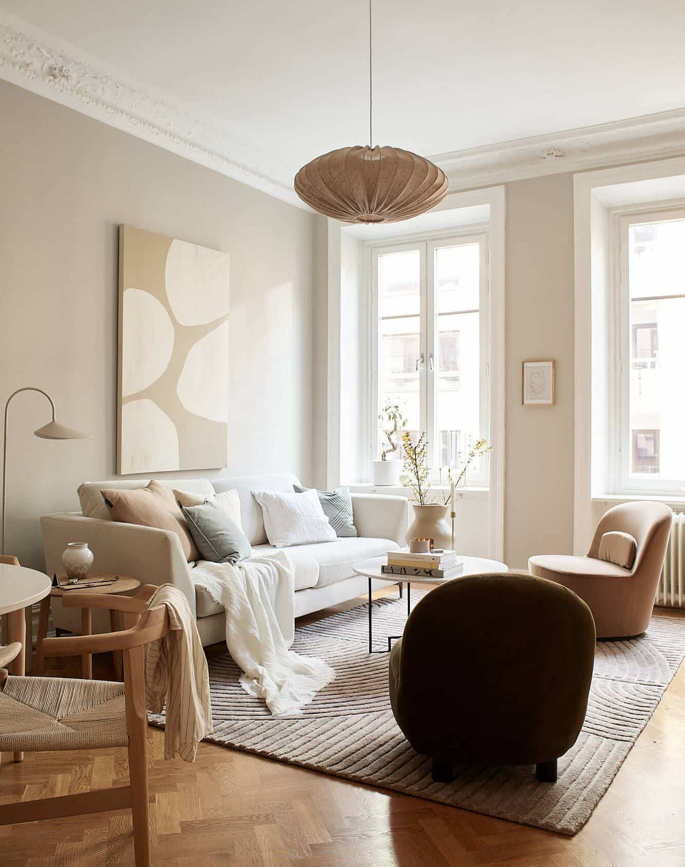 Toffee Brown with White Trim and Accent Wall