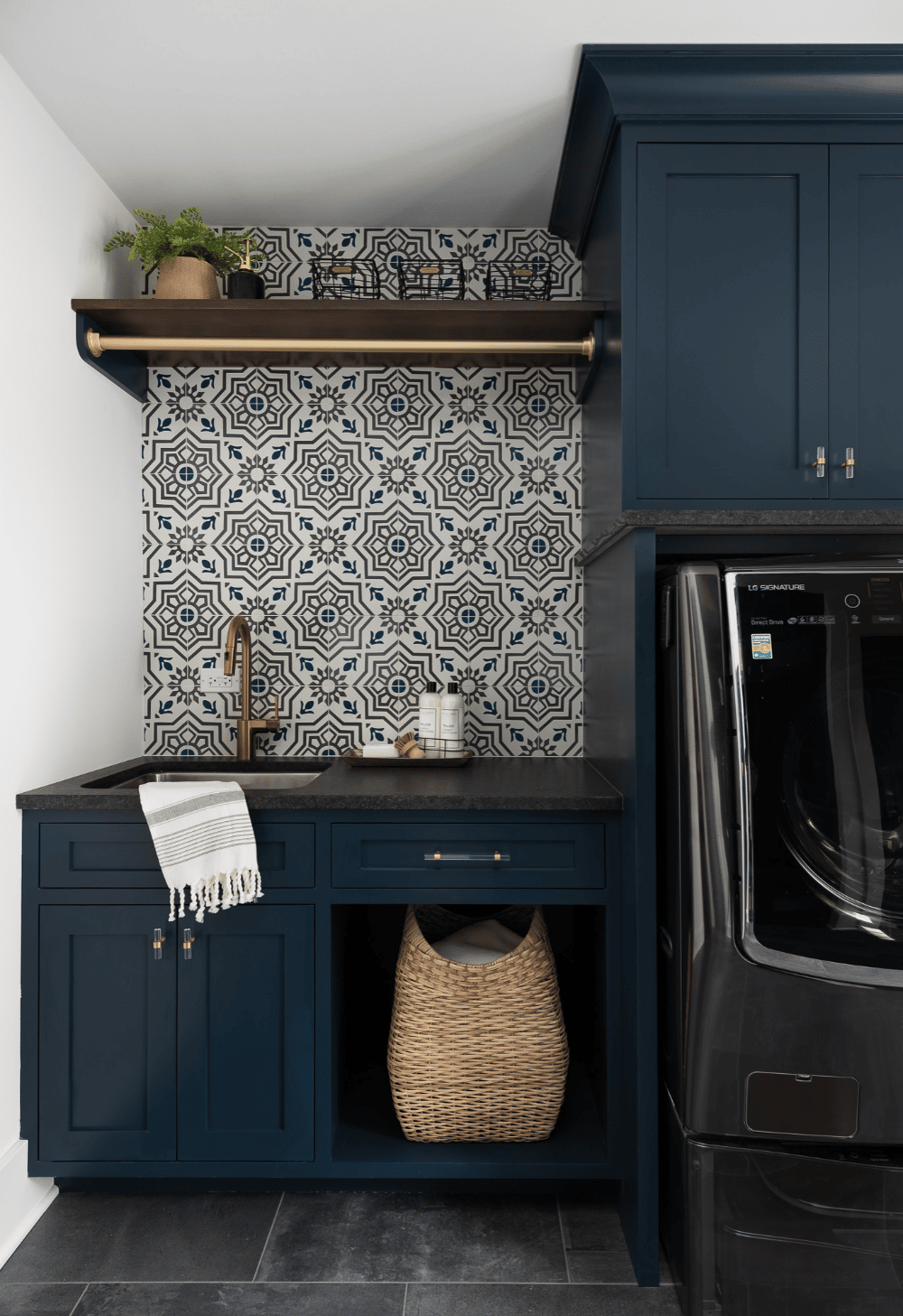 Make a Statement with Bold Blue in Your Laundry Room