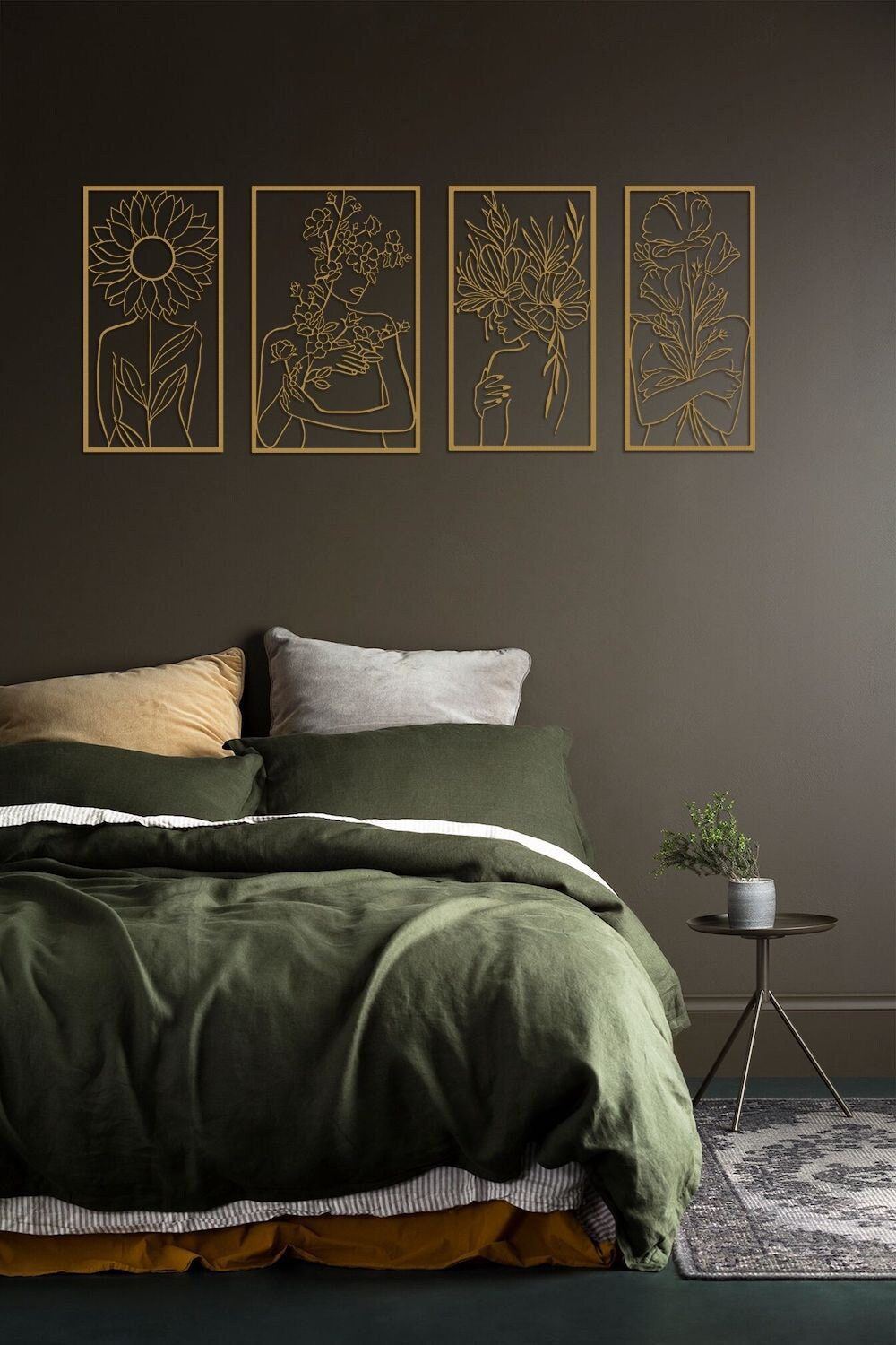 “Power Play”: Black walls paired with metallic accents to convey a sense of power, formality, and luxury.
