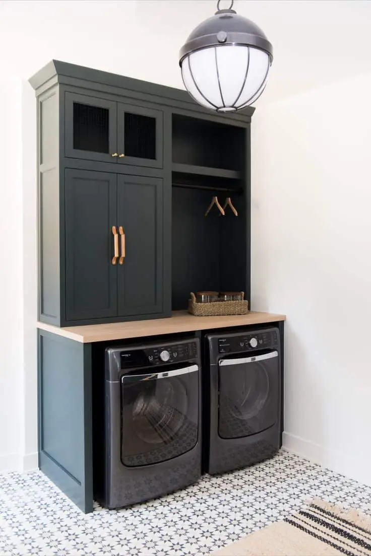 Dress Up Your White Laundry Room with Black Accents