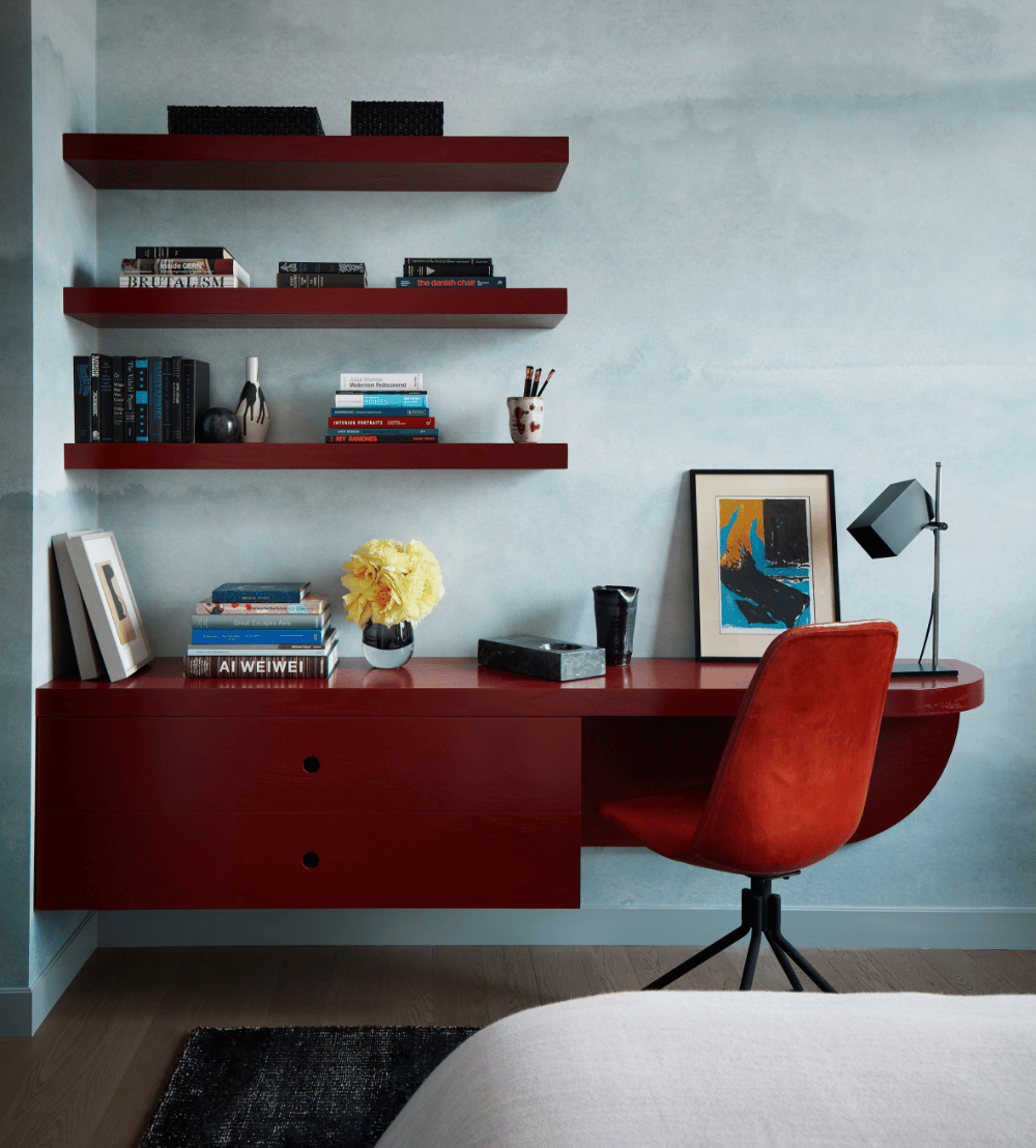 Make a bold statement with fiery red accents.