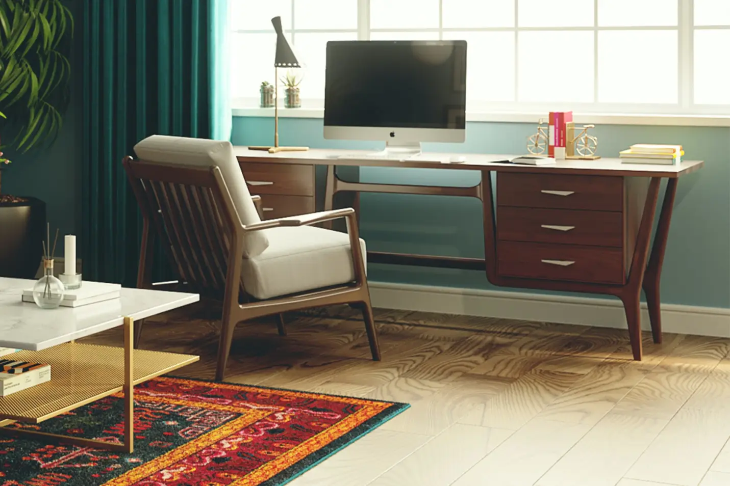 Mid-Century Modern Office Decor Ideas and Modern Furniture