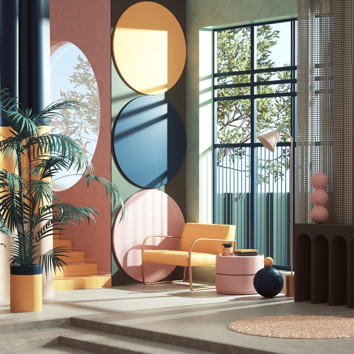 Some examples of opposition in interior design include: