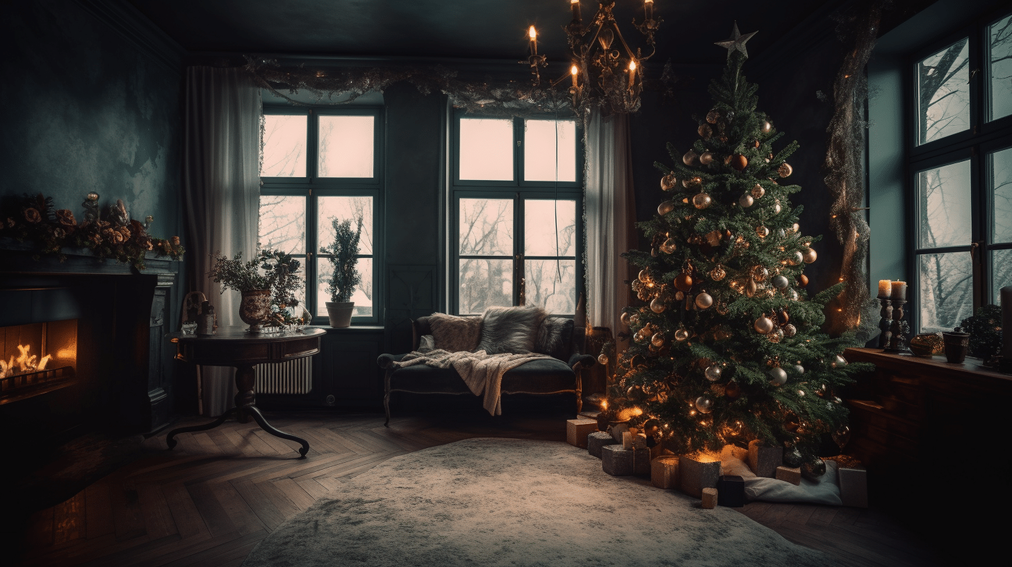 What are some creative red and white Christmas tree inspiration ideas that blend contemporary and vintage styles?