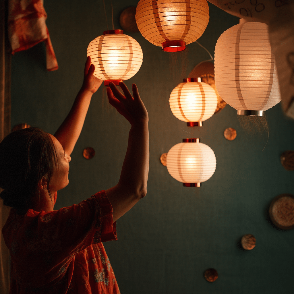 Invisible Magic: How to Hang Paper Lanterns from the Ceiling with Fishing Line