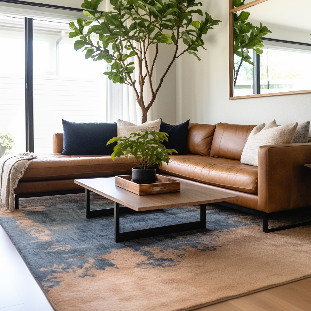 I’ve got a beautiful rug that I want to highlight in my living room. How can I arrange it under my sectional without it…