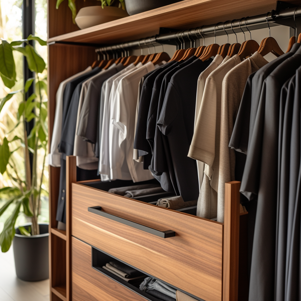 Is there a guide or article that comprehensively explains how to hang and fold various types of pants in a closet?