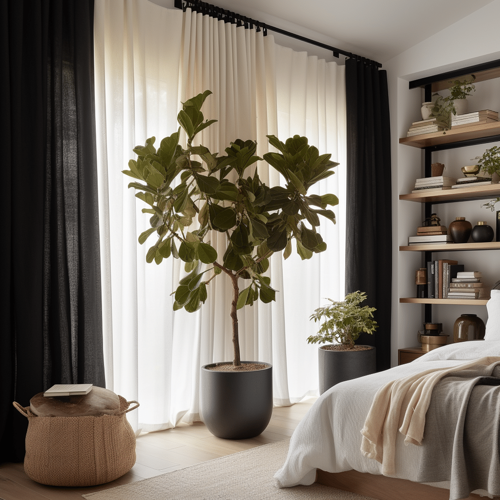 How can I use layered curtains to create a stylish focal point in my room while maintaining functionality?