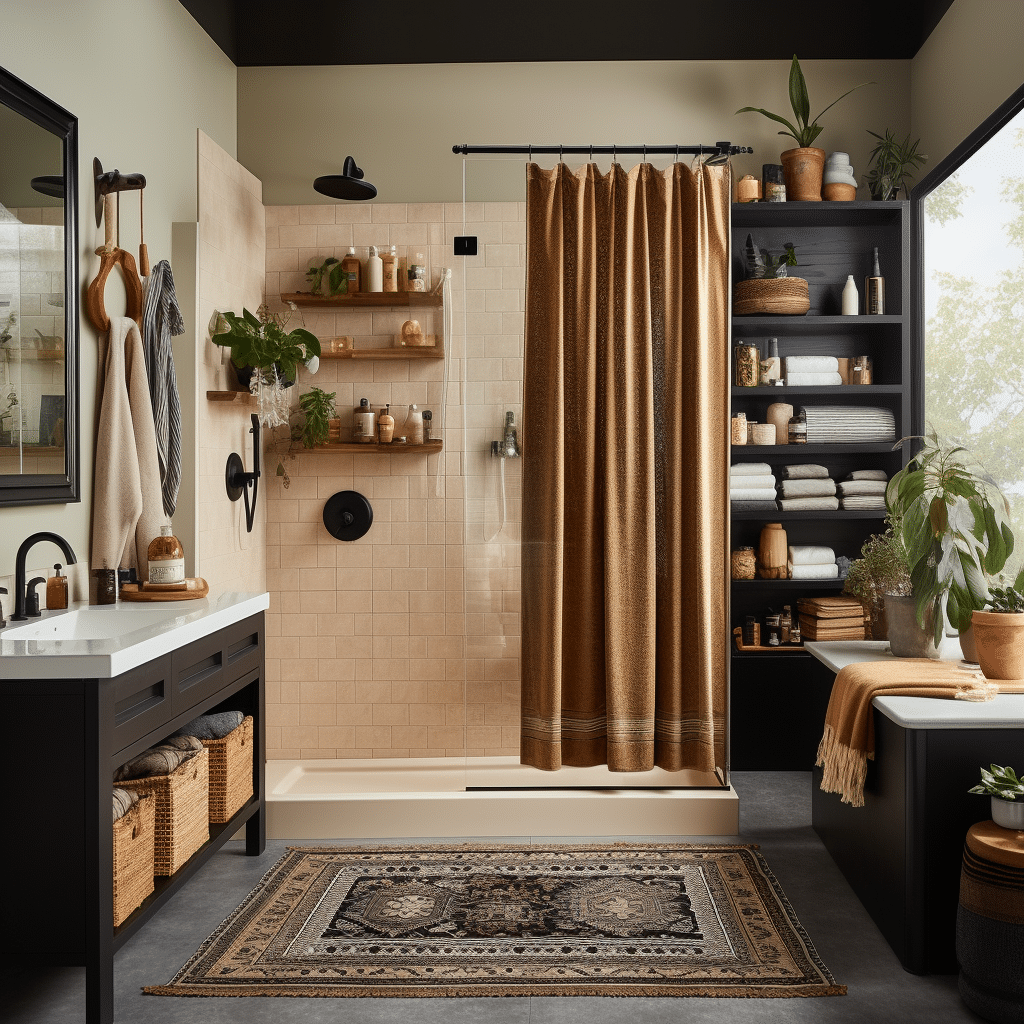 How to Decorate Shower Doors with Curtains: Bathroom Design with Shower Curtains and Glass Door Decorating Ideas Unlocking…