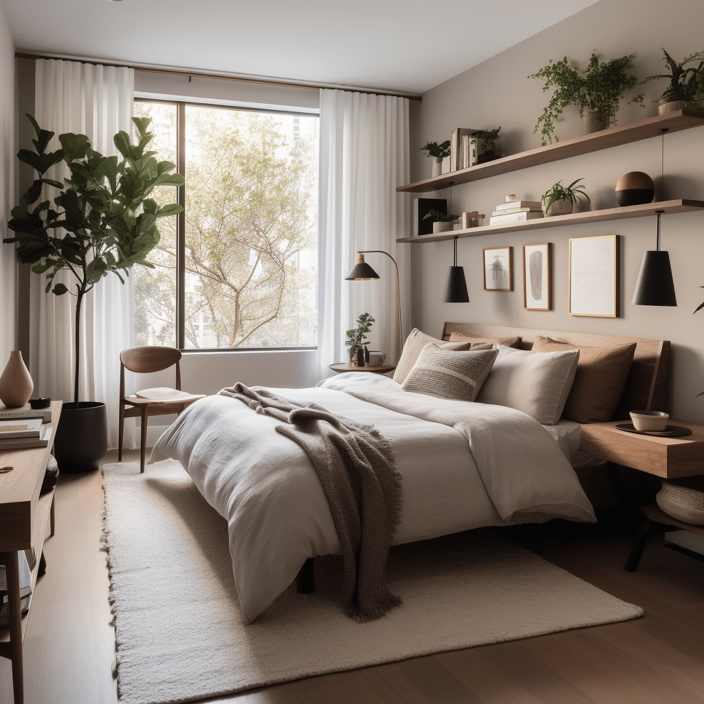 How can I create a cohesive and visually appealing design in a bedroom with two windows while maintaining a balanced and…