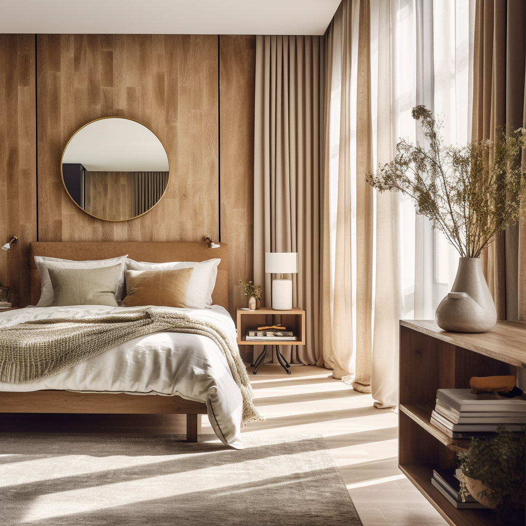How can I incorporate my existing bedroom decor while deciding on how to cover my bedroom mirror?