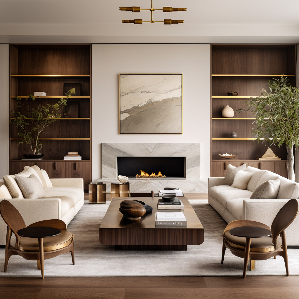 How can I incorporate continuity and similarity in my living room design to create a cohesive look?