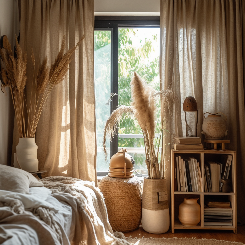 What are some design tips for hanging double curtains in my home to enhance the overall interior style?