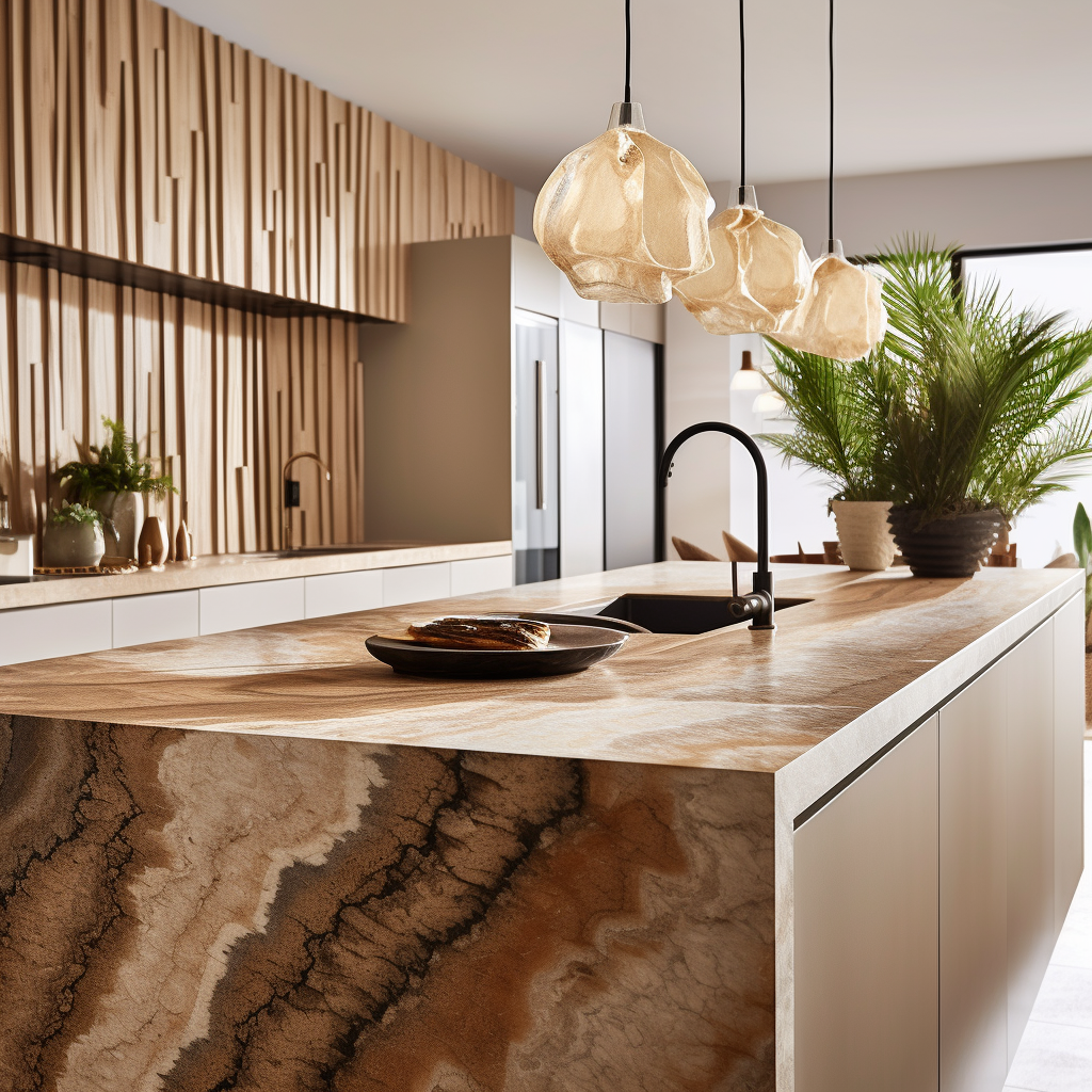 What considerations should I keep in mind when deciding the edge design of my waterfall countertop?