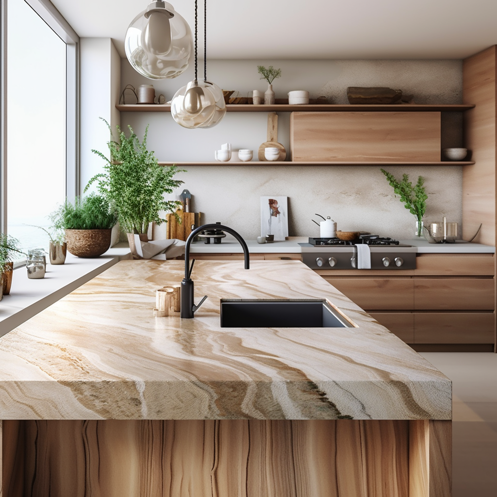 How do I choose the right stone material for my waterfall countertop?