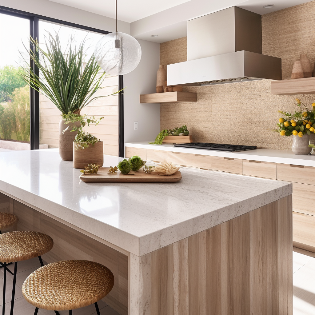 Stone vs. Caesarstone: Exploring Material Choices for Your Waterfall Countertop